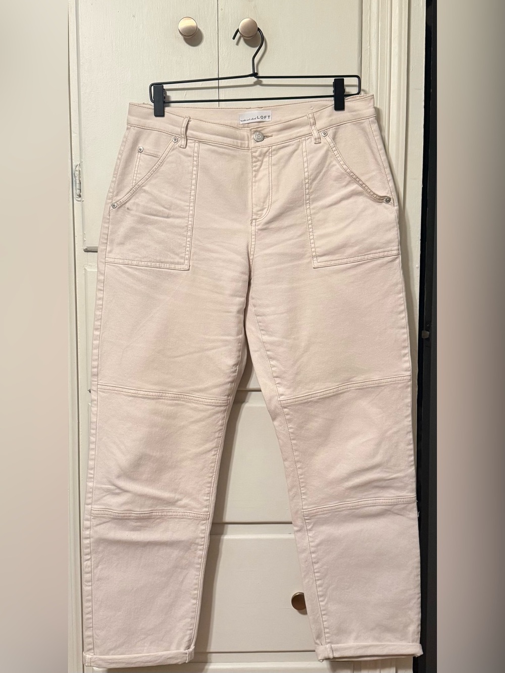 LOFT Women's Cream Girlfriend Jeans